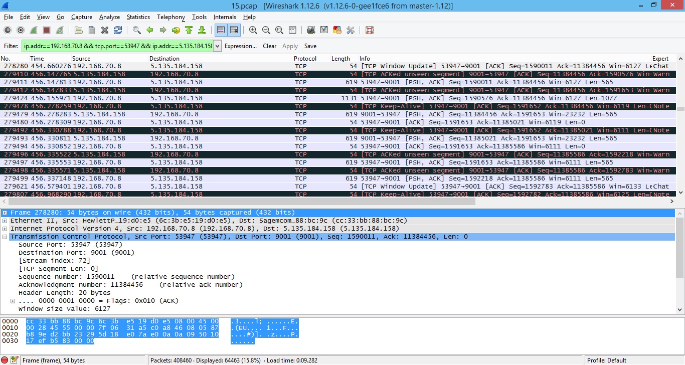 wireshark filters showing apt1 attacks