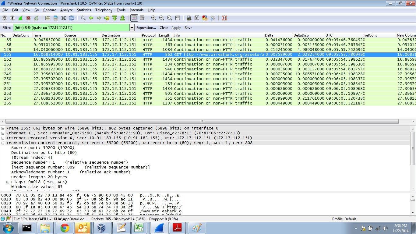 how to see images in wireshark pcap