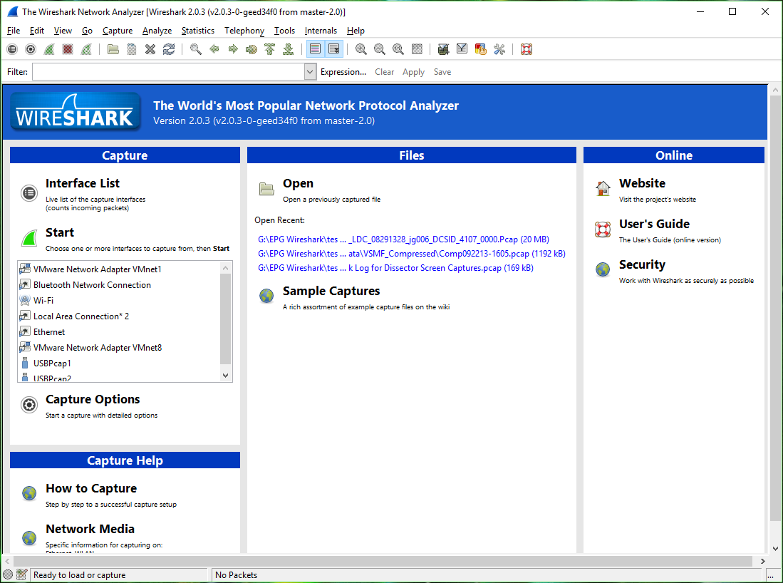 how to select interface in wireshark windows