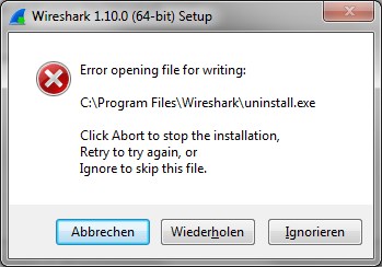 Error opening file for writing